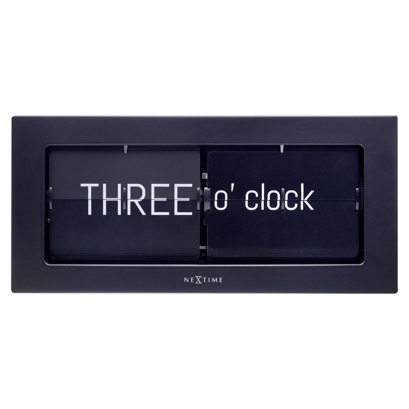 NeXtime Word Flip Table Clock (Black)