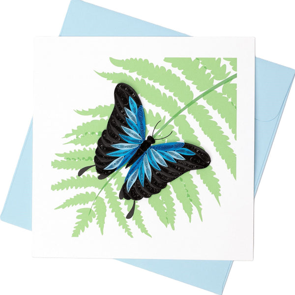 Quilled Ulysses Butterfly Greeting Card (15x15cm)