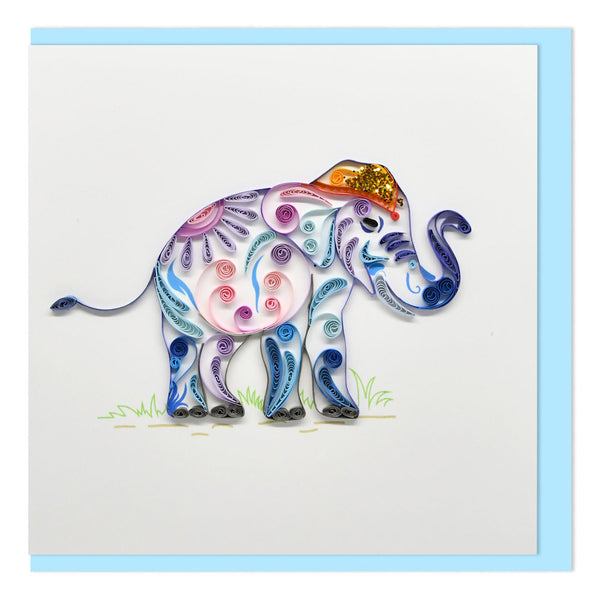 Quilled Colourful Elephant Greeting Card (15x15cm)