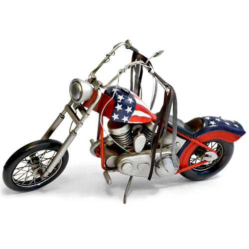 Red Easy Rider Metal Motorbike Ornament (35x10x19cm)