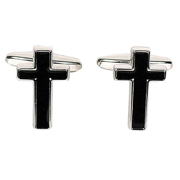 Classic Button Cufflinks (Black/Silver)