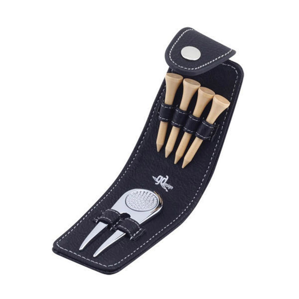 Golf Tees and Divot Tool with Case (Black)