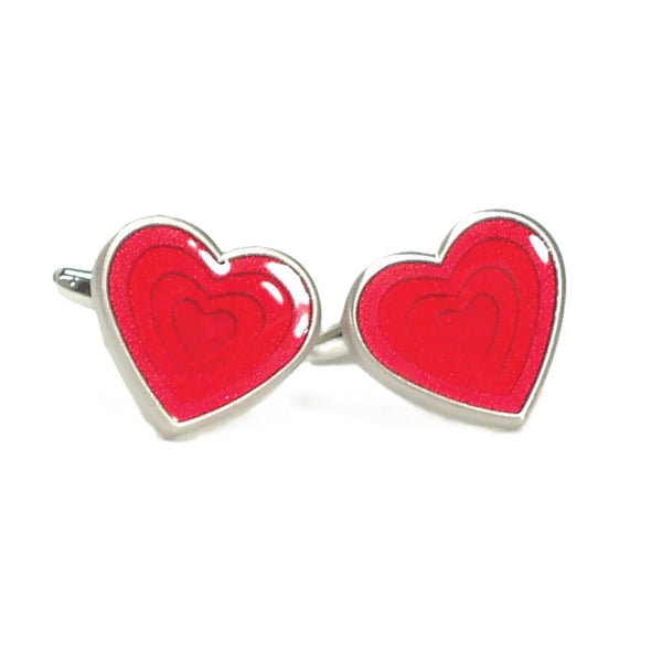 Heart Button Cufflinks (Red)