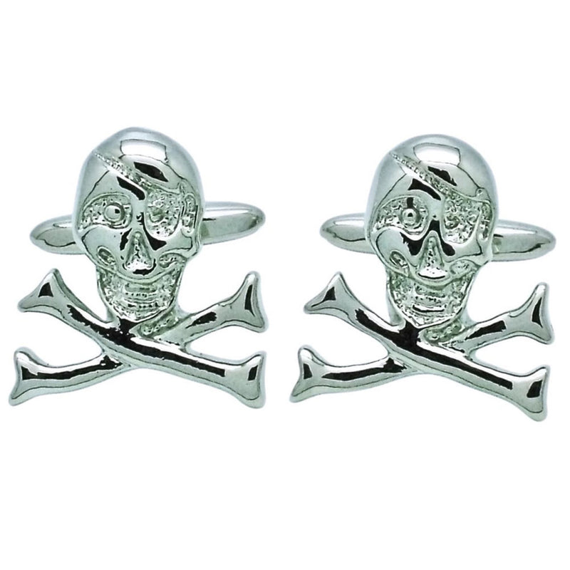 Skull and Bones Button Cufflinks