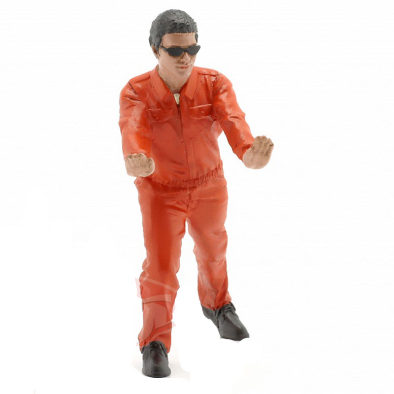  Figura de mecánico en uniforme escala 1:18 (naranja)