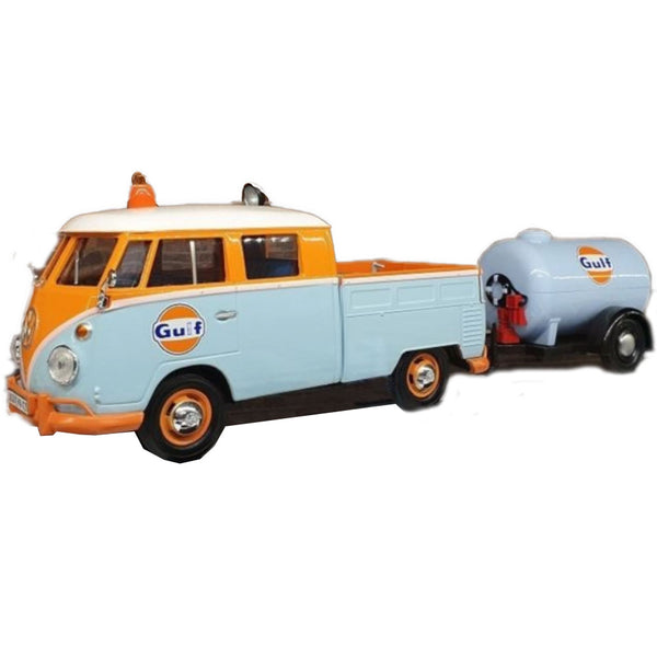  Camioneta Gulf VW y remolque con tanque de aceite escala 1:24