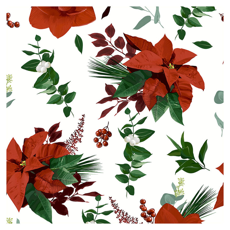 Paper+Design Poinsettia Print Luncheon Napkins