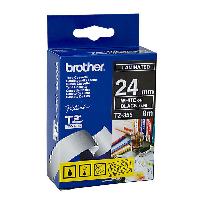 Brother Laminated White on Black Labelling Tape