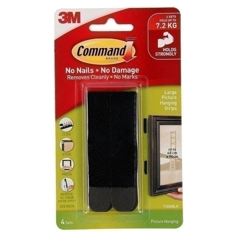 Strips colgantes de la imagen de comando 4pk (negro)