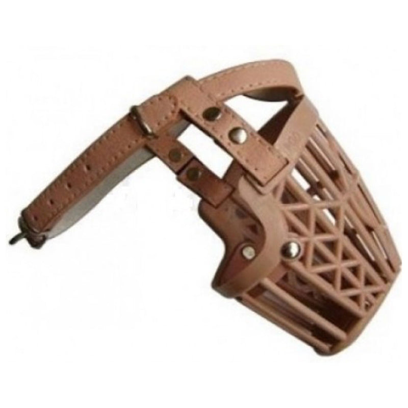 Plastic Dog Muzzle with Leather Straps