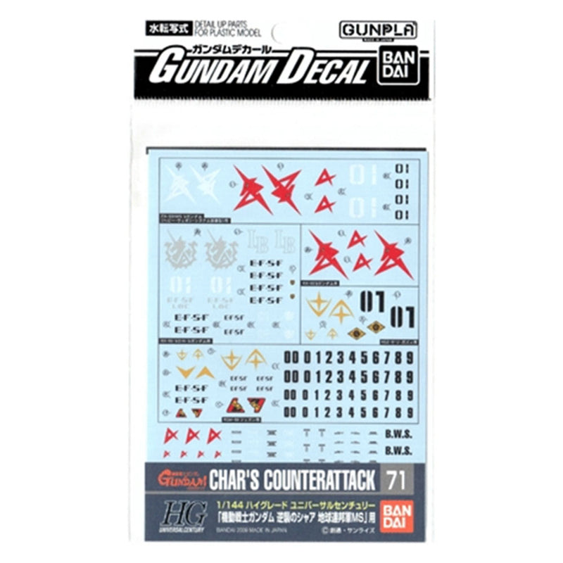  Modelo de contraataque de Gundam Decal Chars