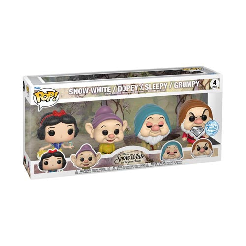 Snow White Dopey Sleepy Grumpy Ex. Diamond Glitter Pop! 4pk