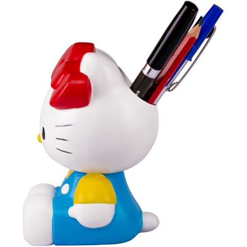 Hello Kitty Sitting in Blue Overalls Pen Holder