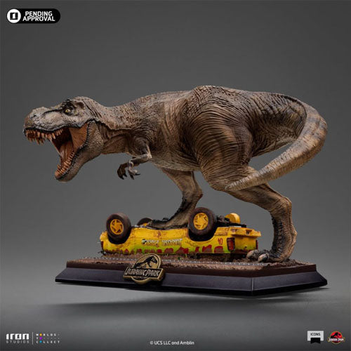 Jurassic Park T-Rex Attack Icons Statue