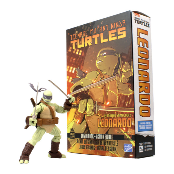 TMNT Comics Leonardo BST AXN Figure & Comic Book Wave 2