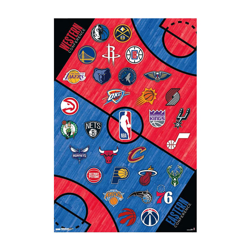 Póster de logotipos de la liga de la NBA