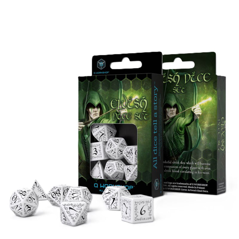 Q taller el set de dados Elvish 7pcs