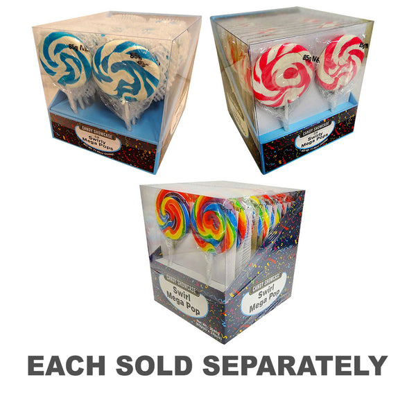 Candy Showcase Mega Swirl Lollipops