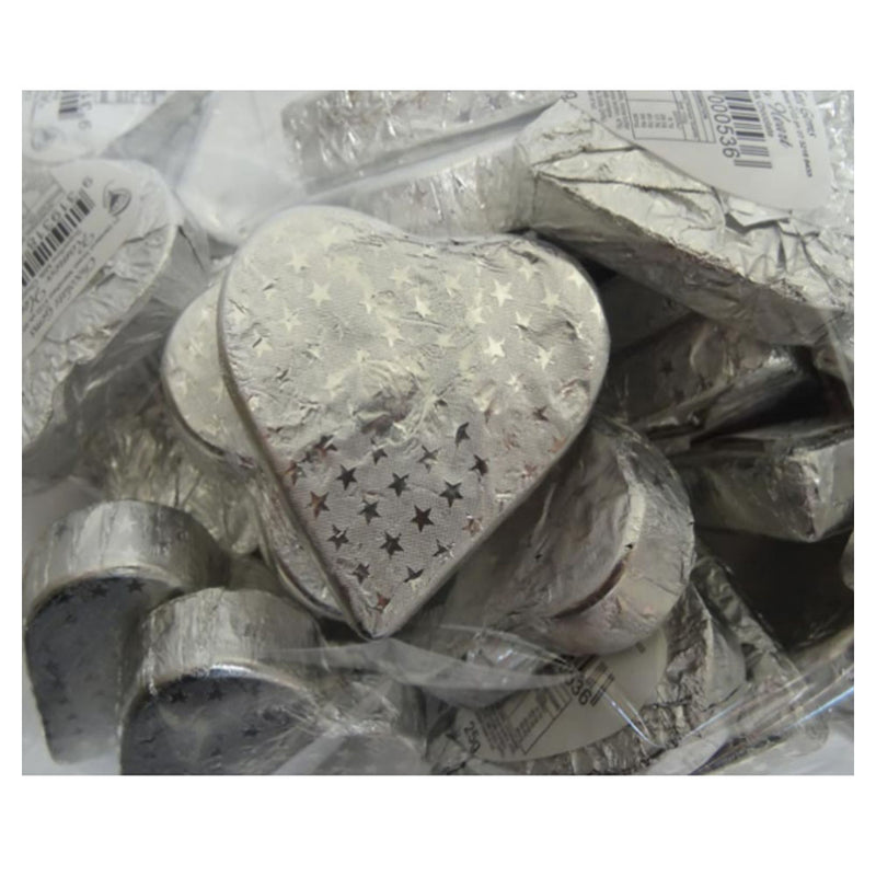  Corazones Romeo con gemas de chocolate y lámina plateada en relieve