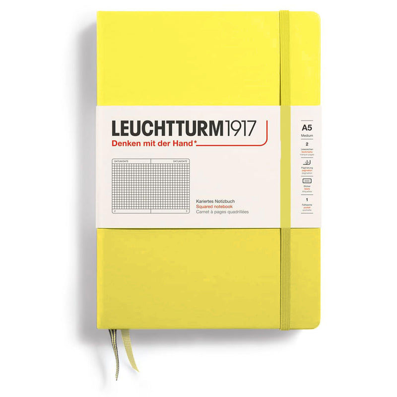 Leuchtturm Hardcover Squared Notebook A5 (Yellow)