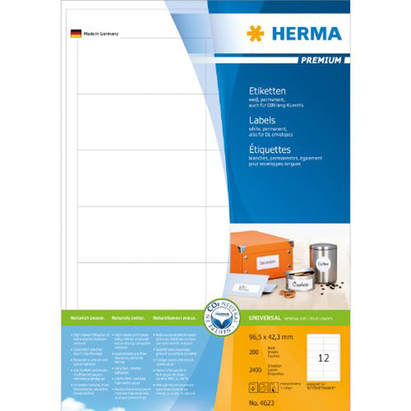 Herma Premium Labels A4 96.5mm 200pc