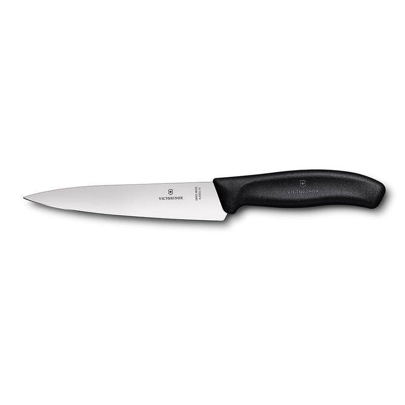  Cuchillo de trinchar clásico de hoja ancha de 12 cm (negro)