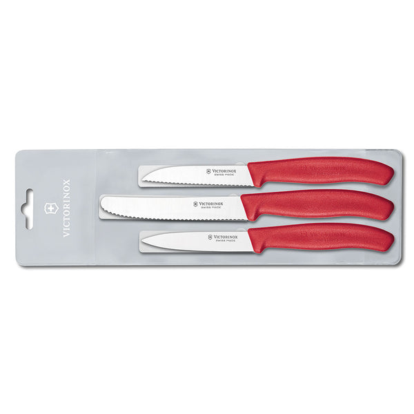 Classic Paring Knife Set 3pcs (Red)