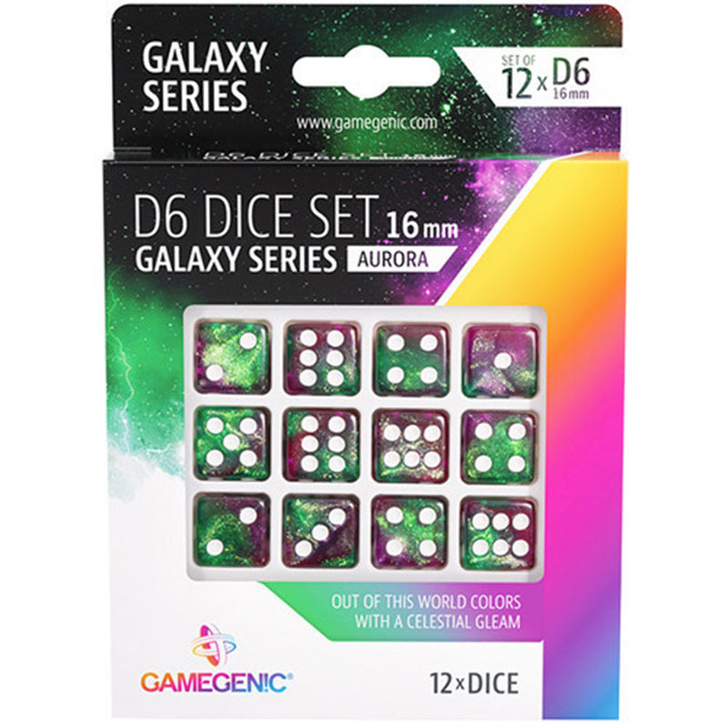  Juego de dados Gamegenic Galaxy Series D6 16 mm (12 piezas)