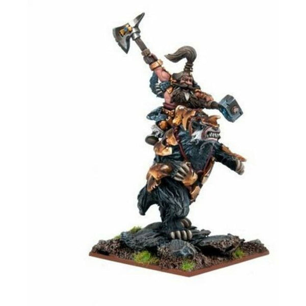 Kings of War Dwarf Berserker Lord on Brock Miniature