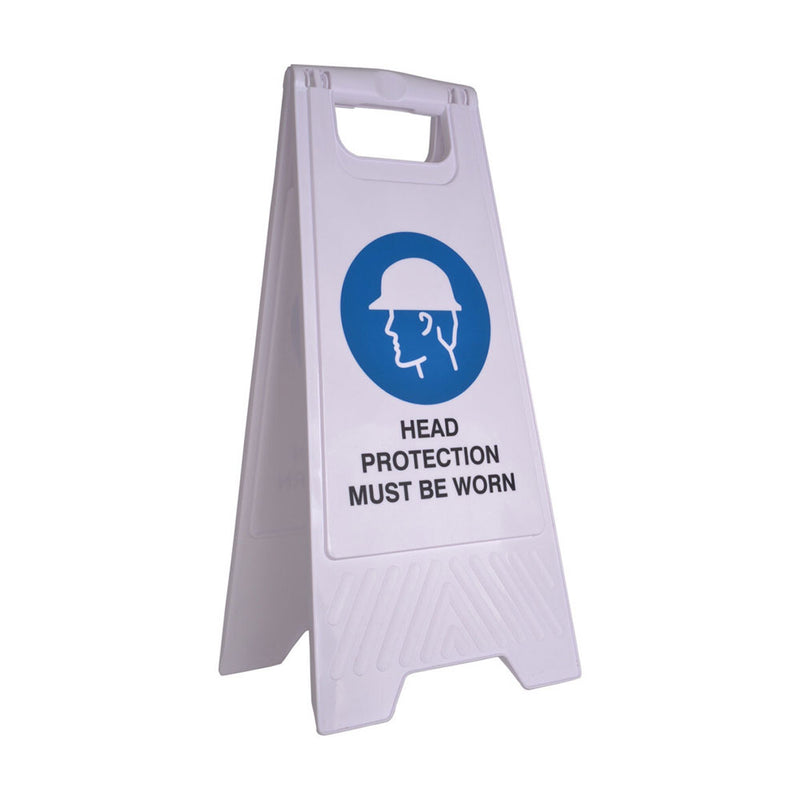 Must Be Worn White Safety Sign (32x31x65cm)