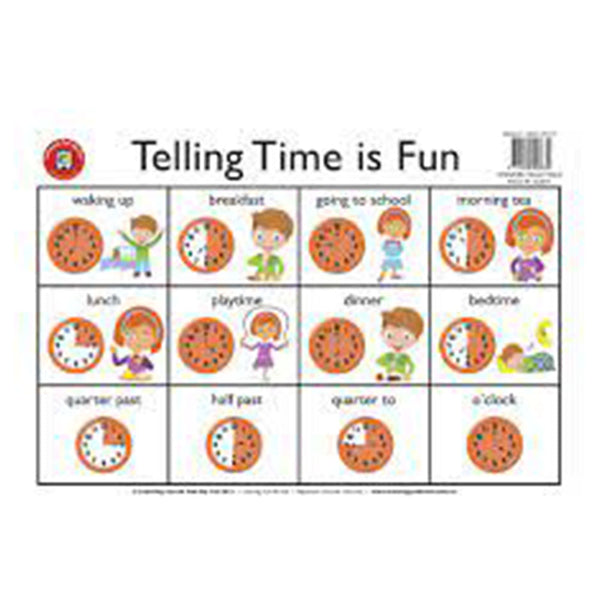 Edvantage Telling the Time is Fun Vinyl Placemat (44x29cm)