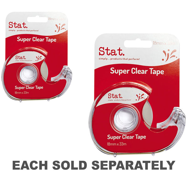 Stat Super Clear Tape in Dispenser (18mmx33m)