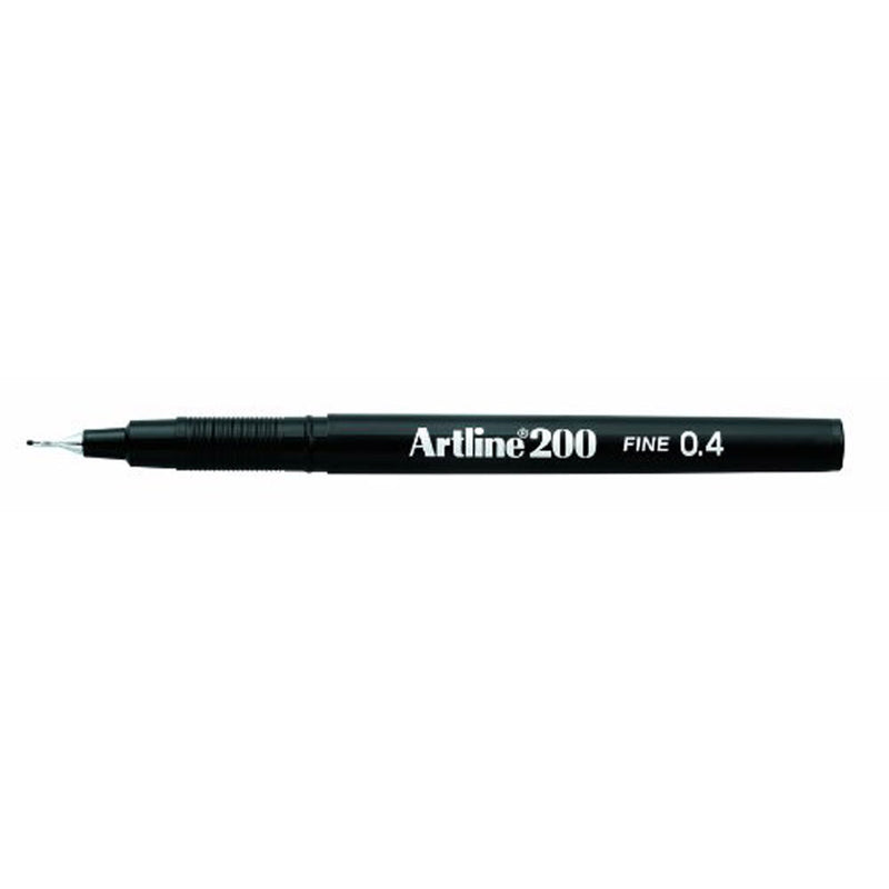 Artline 200 Fineliner 0.4mm Fine Tip Pen (Black)