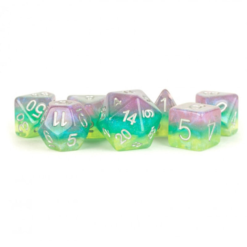 MDG Layer Stardust Resin Polyhedral Dice Set 16mm