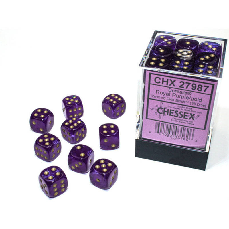 Borealis Chessex 12mm D6 Luminary Dice Block