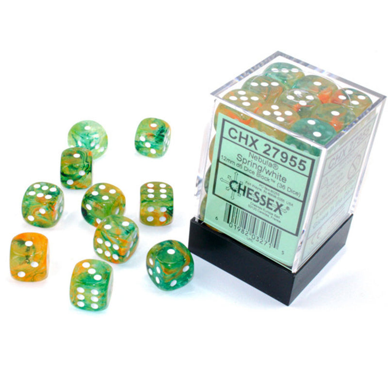  Bloque de dados luminosos D6 de 12 mm Nebula Chessex