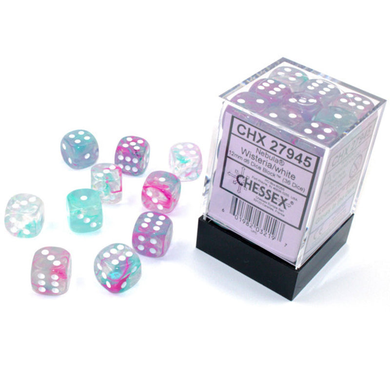  Bloque de dados luminosos D6 de 12 mm Nebula Chessex