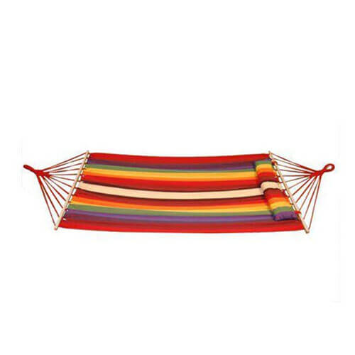 Brazilian Style Garden Hammock w/ Pillow & Wooden Bars