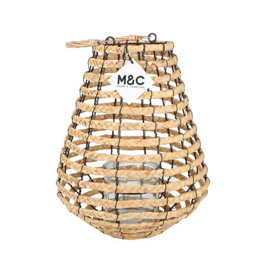 Bella Seagrass Lantern with Wire Frame