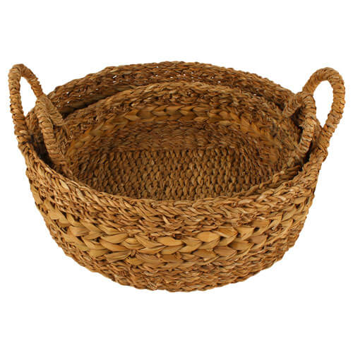 Jolene Circle Hogla Jute Trays Set of 2 (Large 41x12cm)