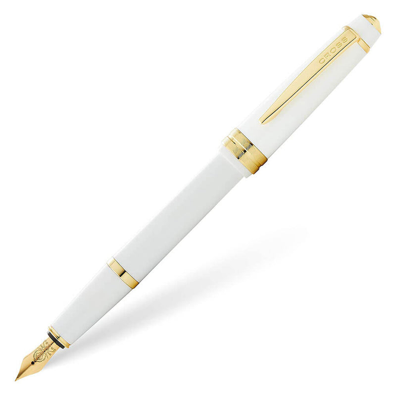  Pluma estilográfica Cross Bailey Light Gloss (blanco/dorado)