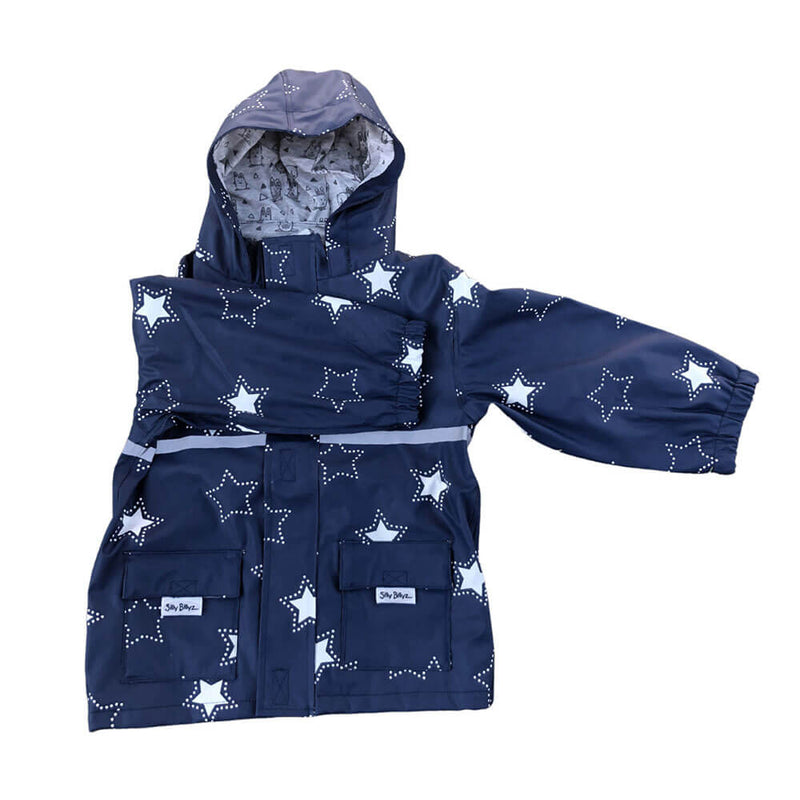  Chaqueta impermeable con estampado de estrellas Silly Billyz