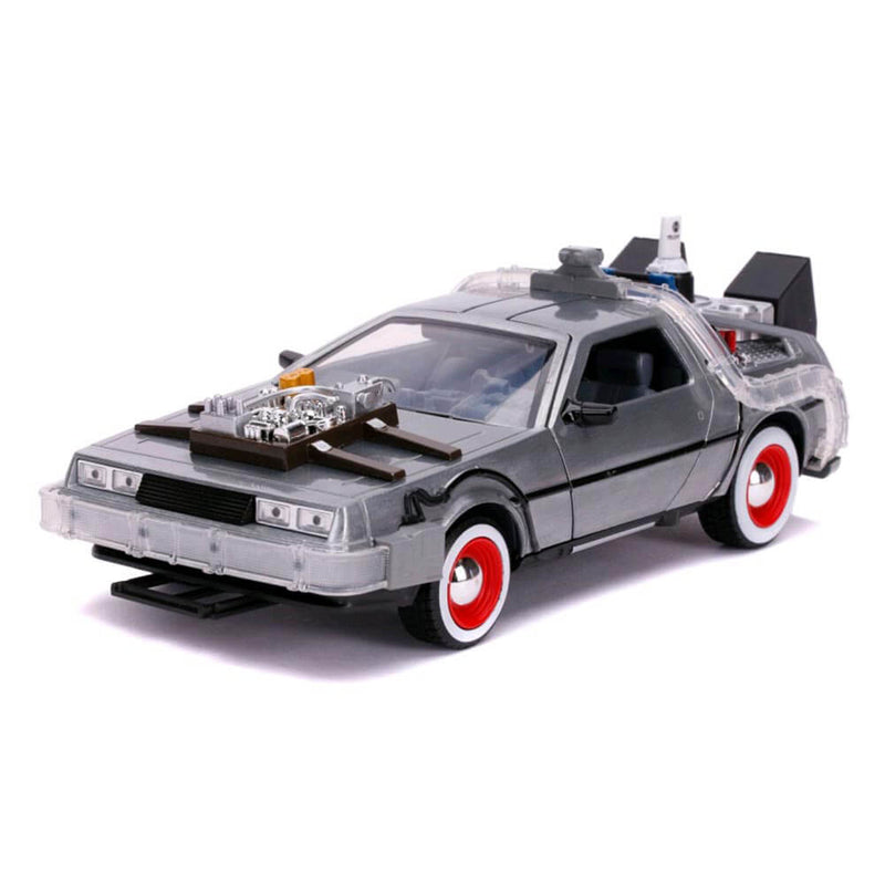 Back to the Future 3 Time Machine Raw Metal 1:24 Hwood Ride