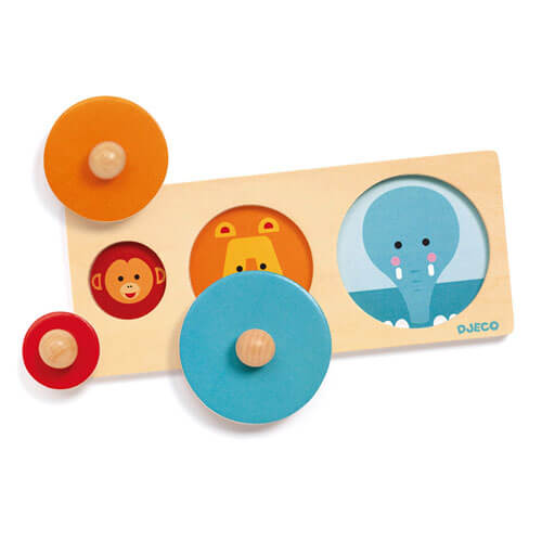 Djeco Shapes Wooden Knob Puzzle