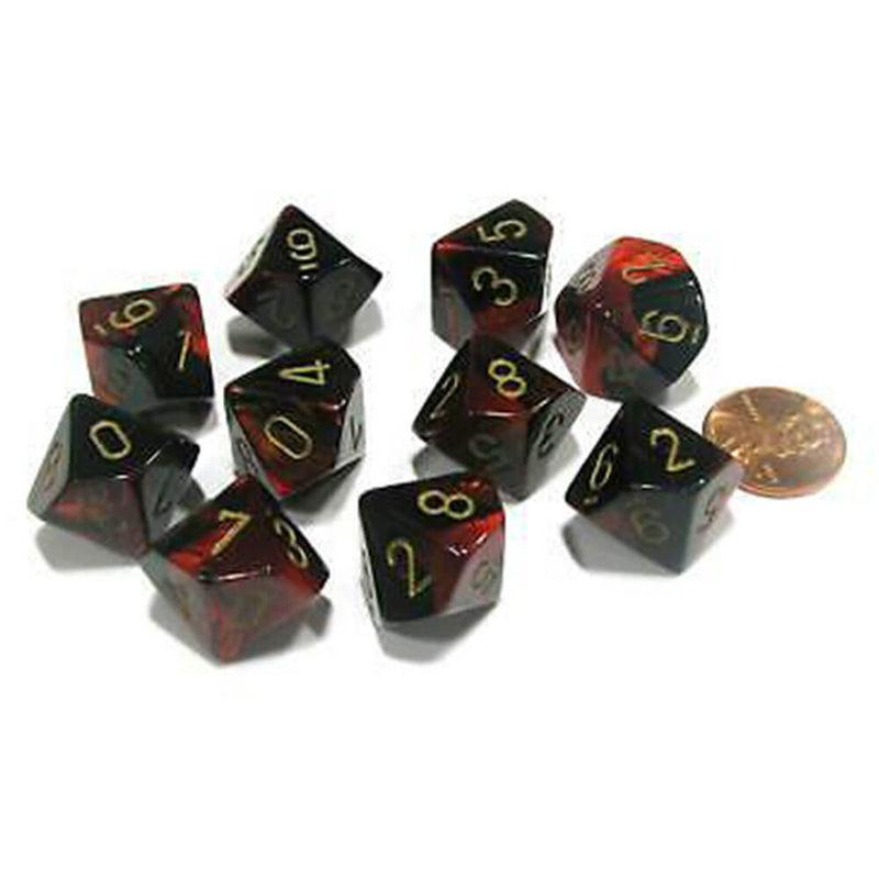 CHESSEX D10 Conjunto de Géminis poliédricos de 10 morir