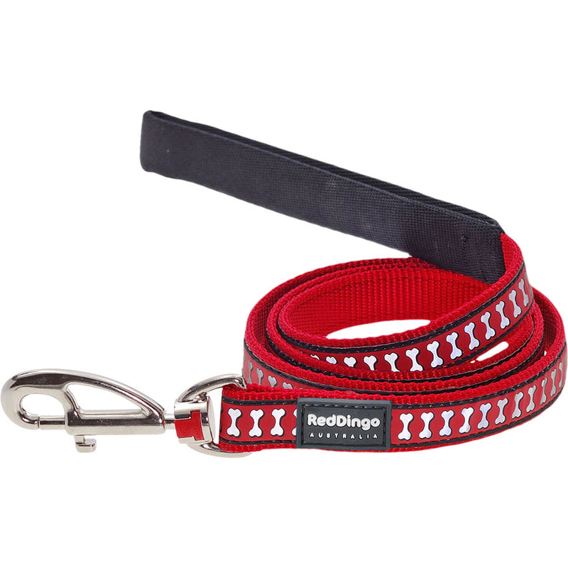  Correa para perros con huesos reflectantes (rojo)