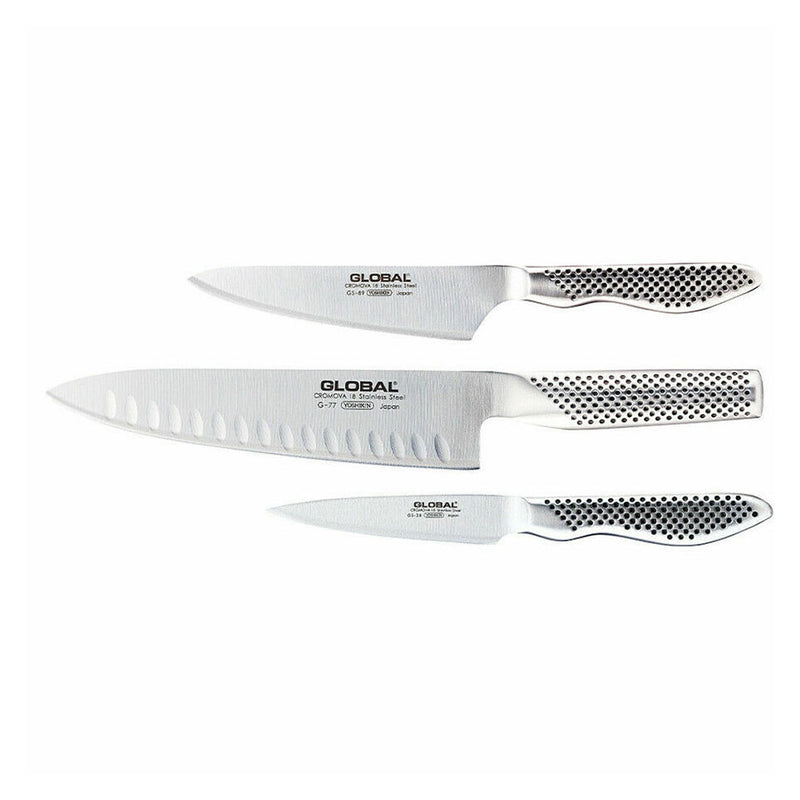 Juego de cuchillos de acero inoxidable Global Knives (3 piezas)