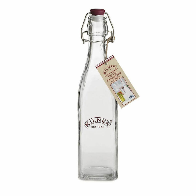  Botella de vidrio cuadrada con tapa de clip Kilner