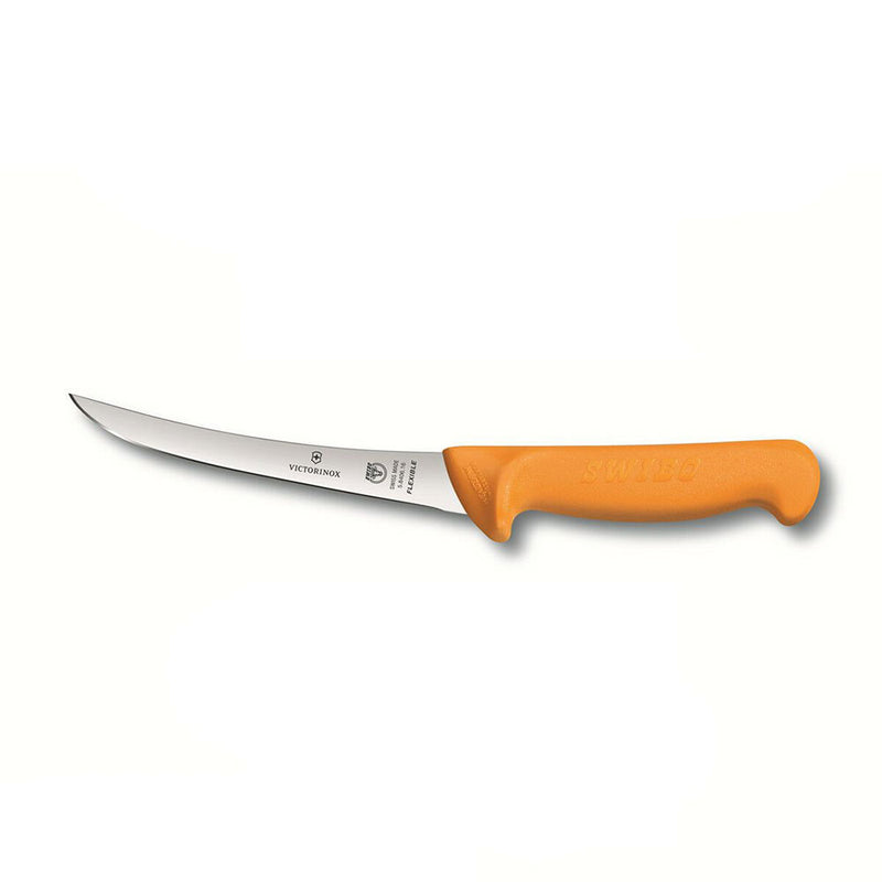  Cuchillo para deshuesar Swibo de hoja curva, 16 cm (amarillo)