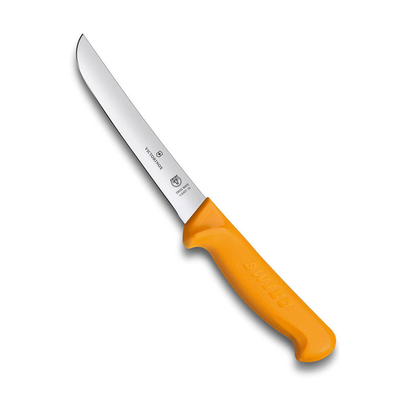  Cuchillo para deshuesar Swibo de hoja curva, 16 cm (amarillo)